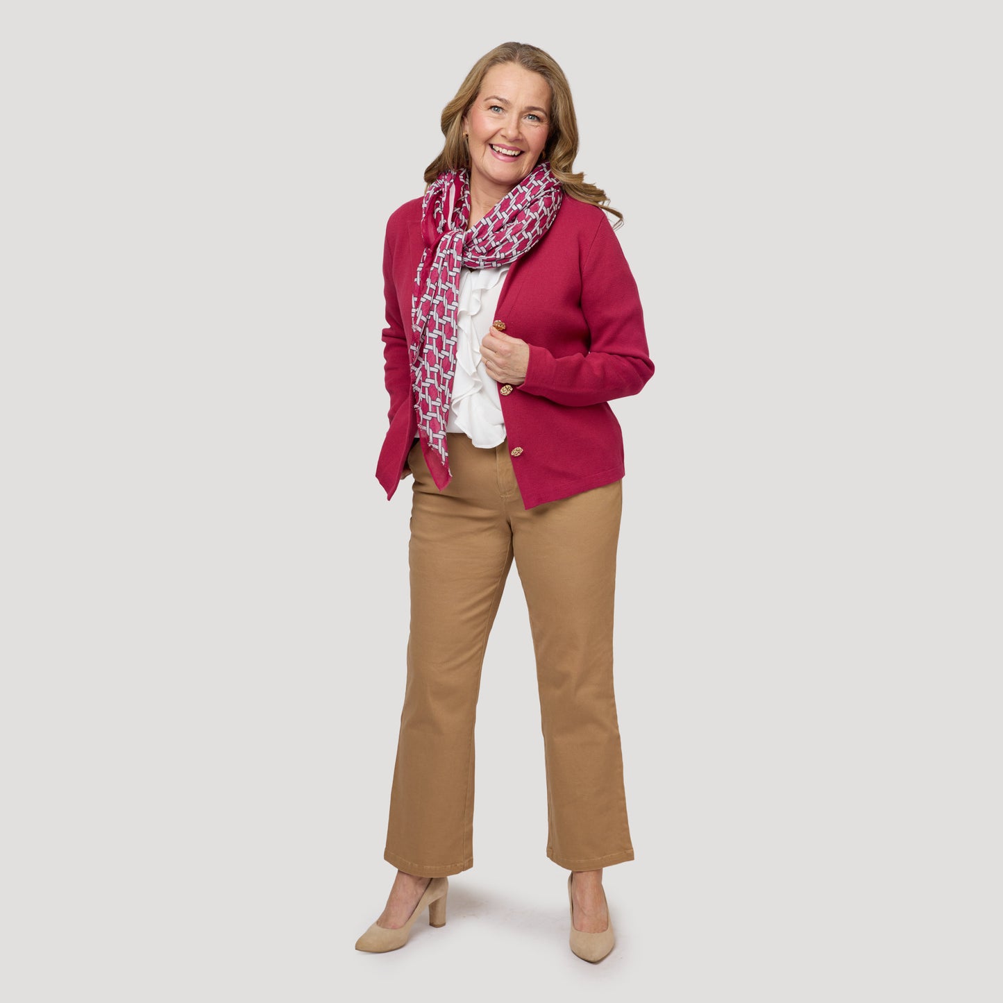 Sally scarf - Hallonröd