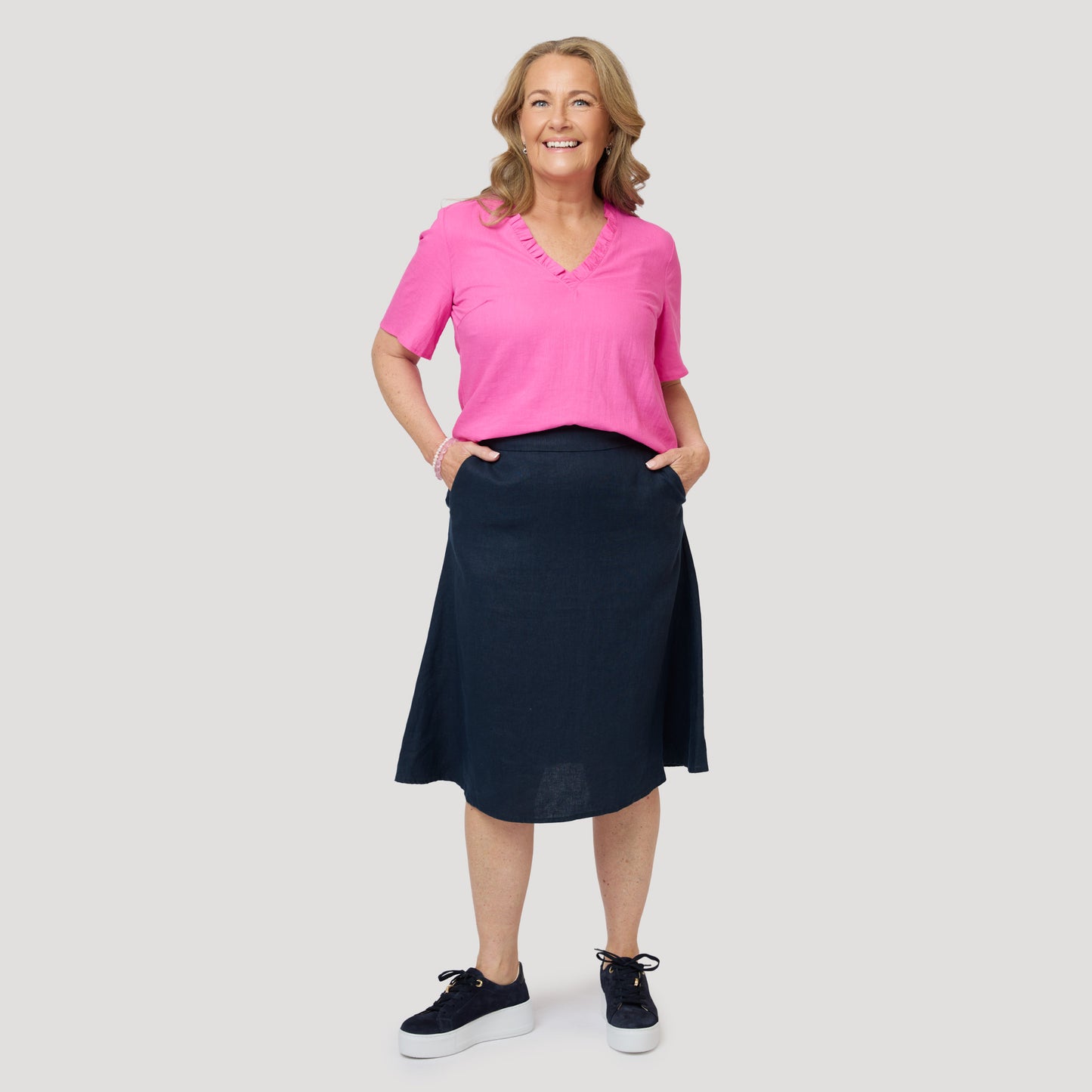 Rosa och mörkblått