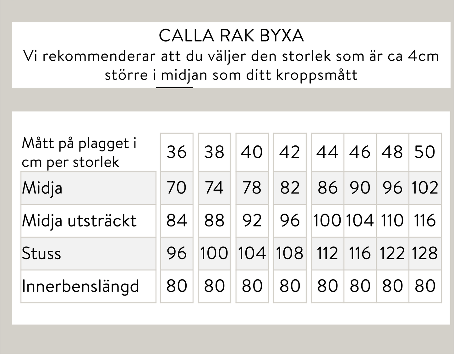 Calla-suorat housut - Musta
