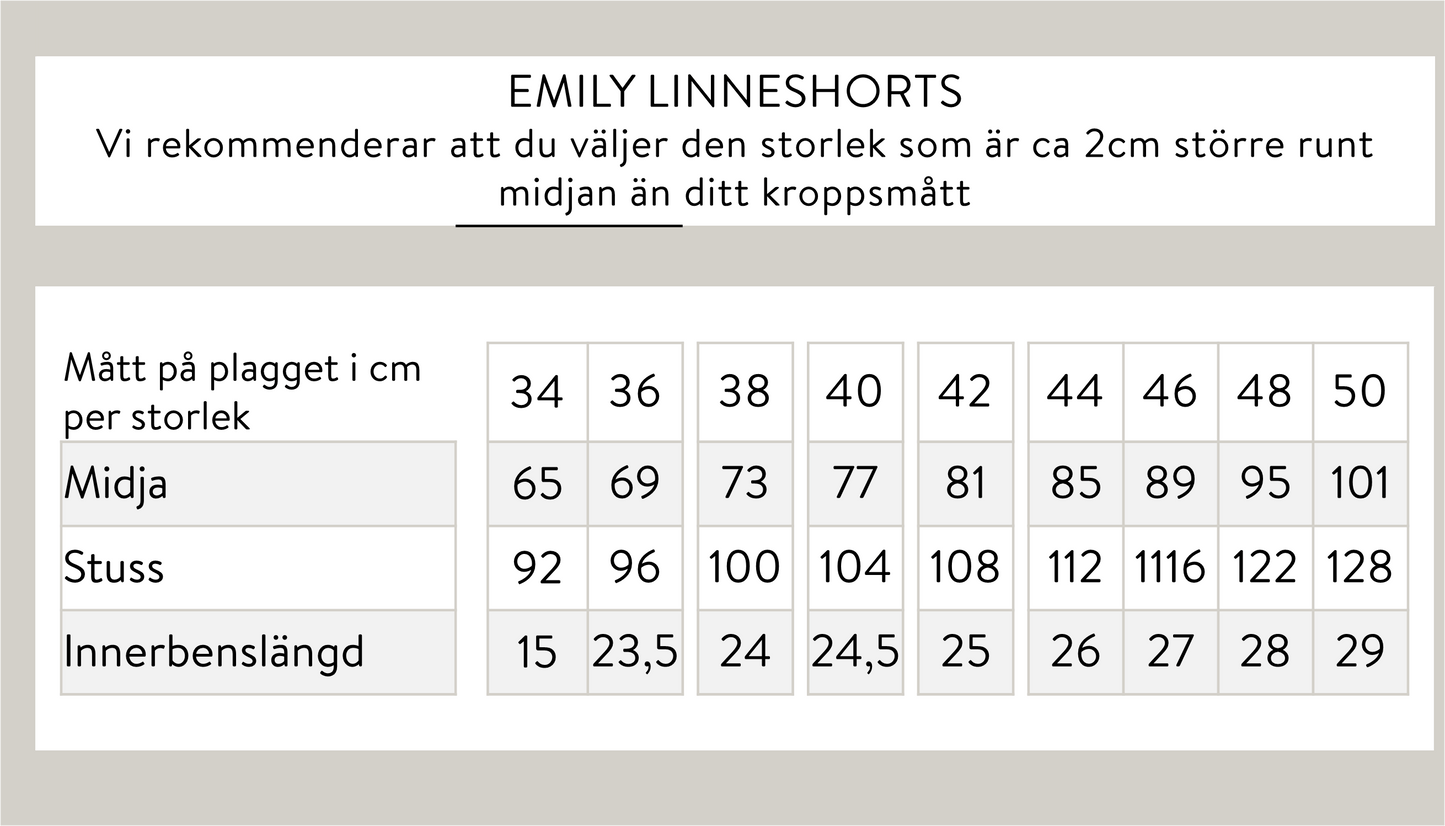 Emily linneshorts - Svart
