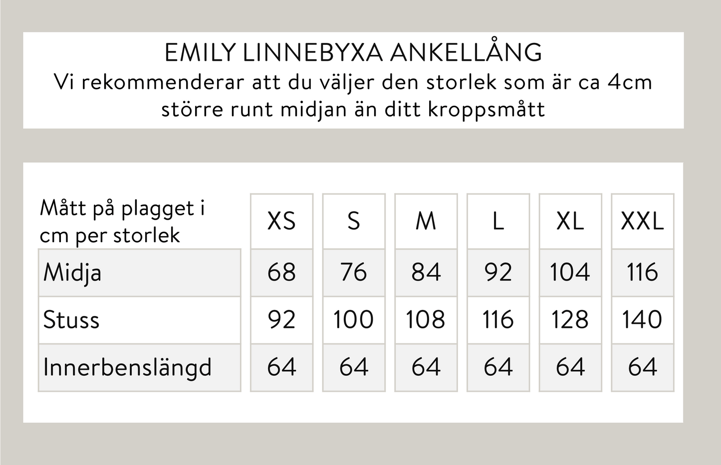 Emily linnebyxa ankellång - Vit