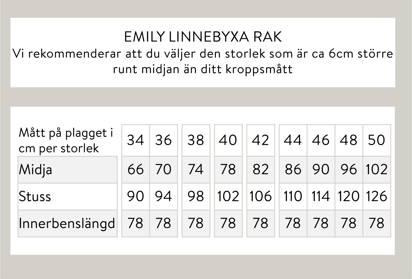 Emily linnebyxa rak - Vit
