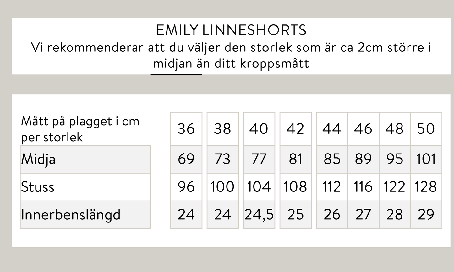 Emily linneshorts - Mörkblå