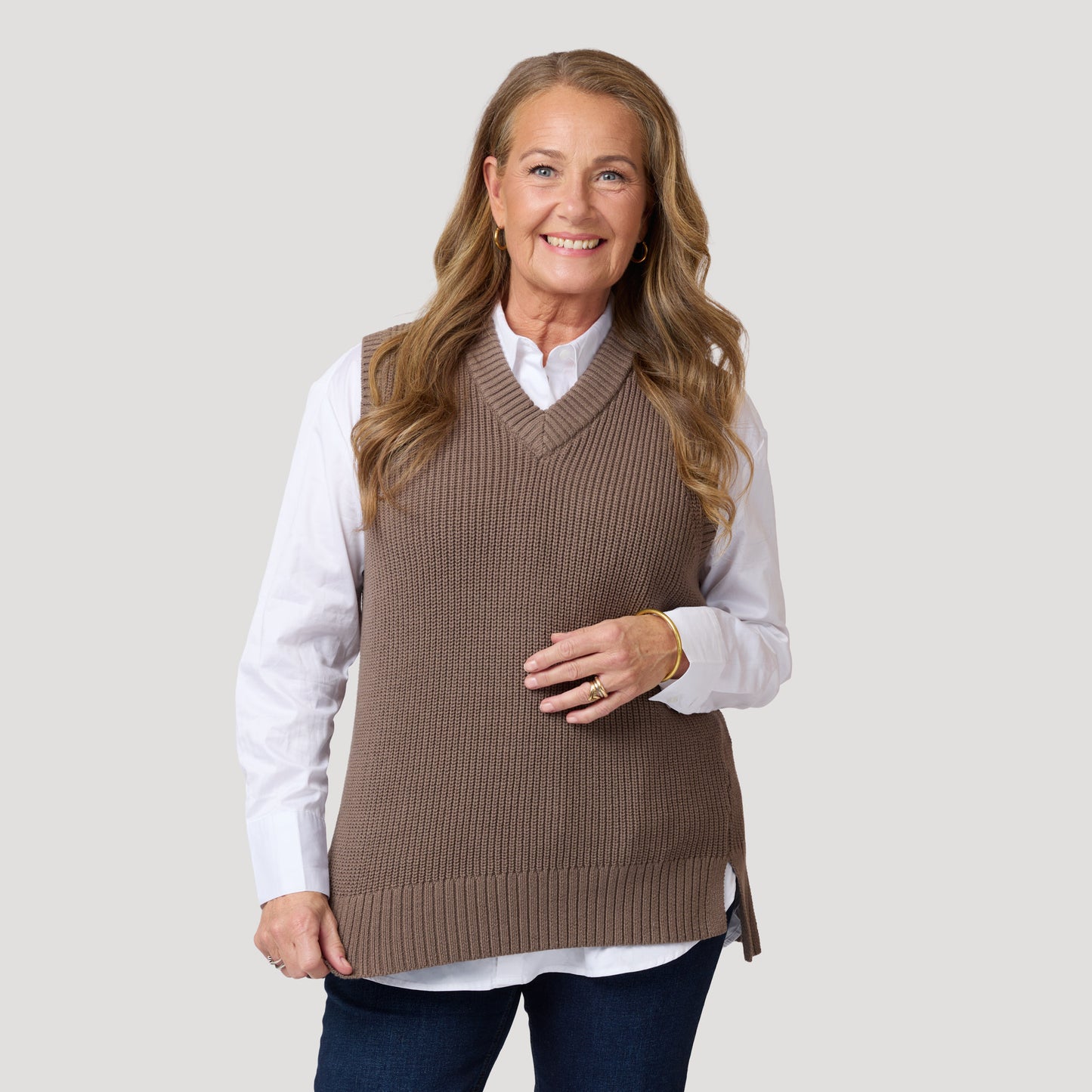 Claudia väst - Taupe