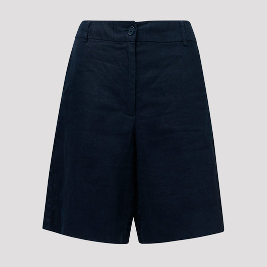 Emily linneshorts - Mörkblå
