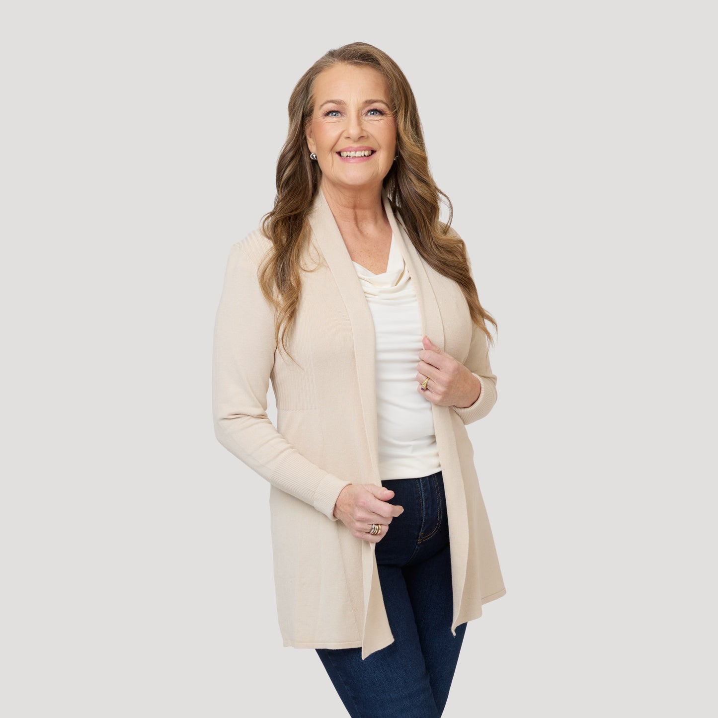 Evelyn cardigan - Ljusbeige