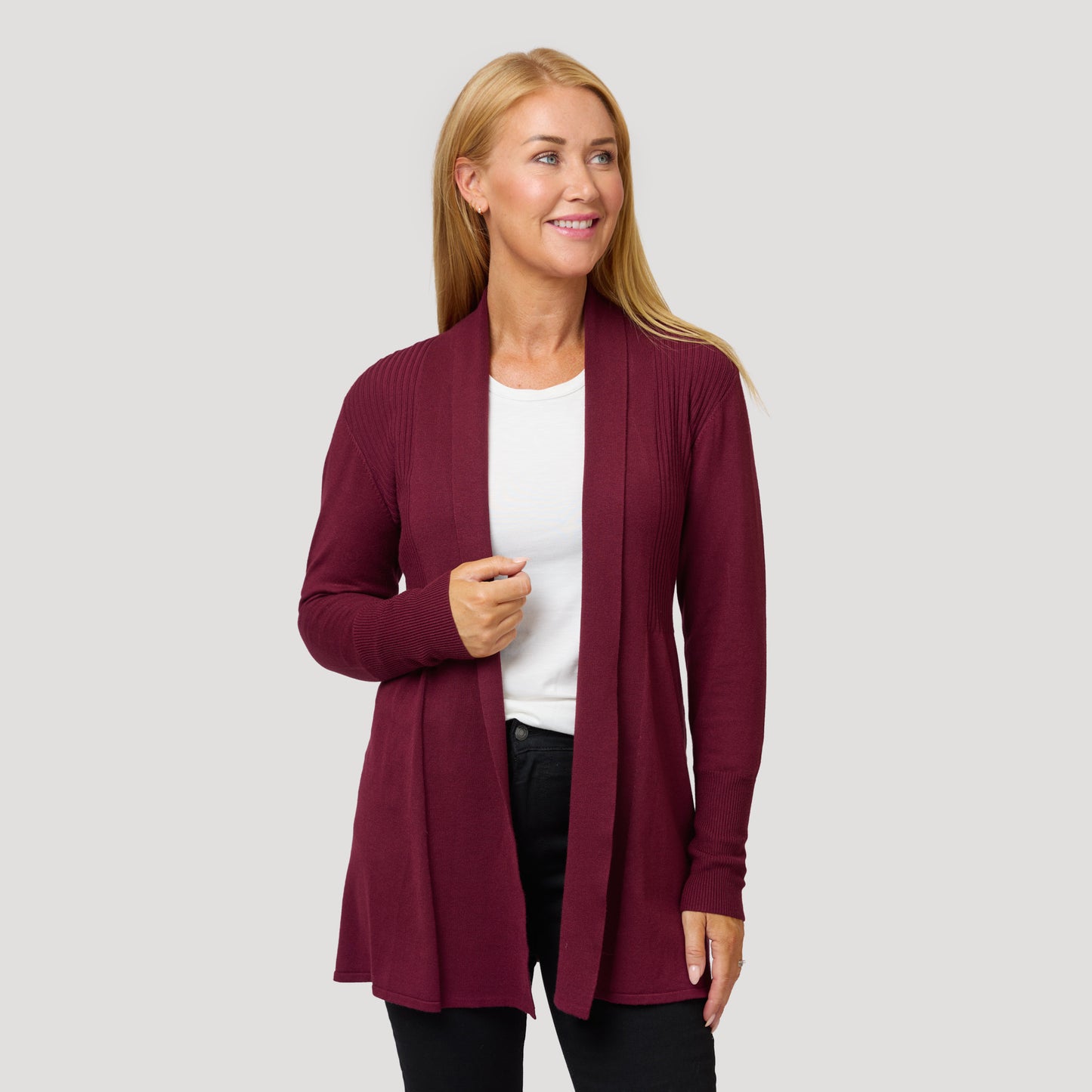 Evelyn cardigan - Vinröd