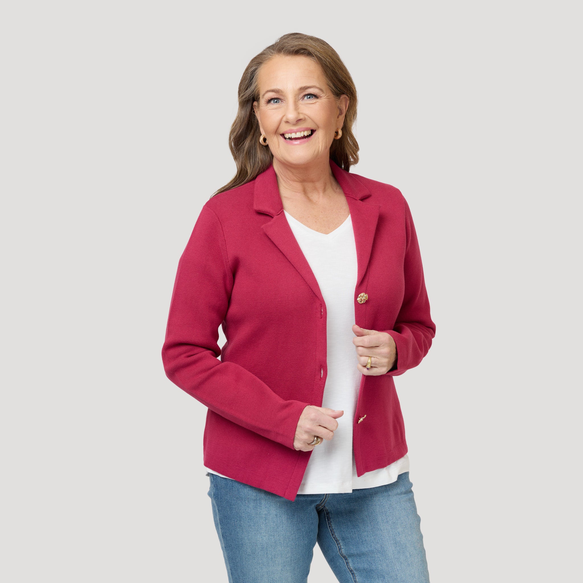 Jackie cardigan - Hallonröd