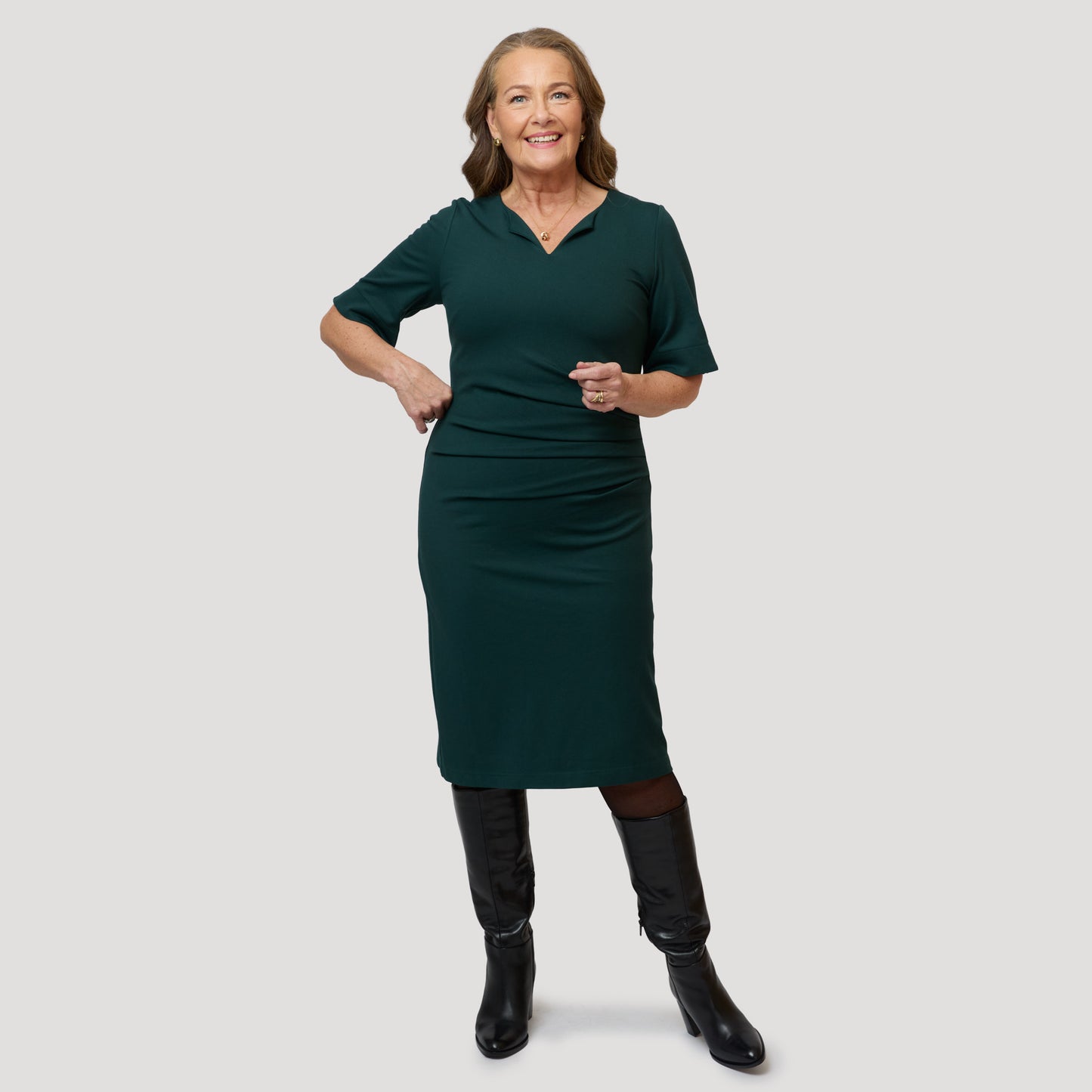 Mörkgrön klänning