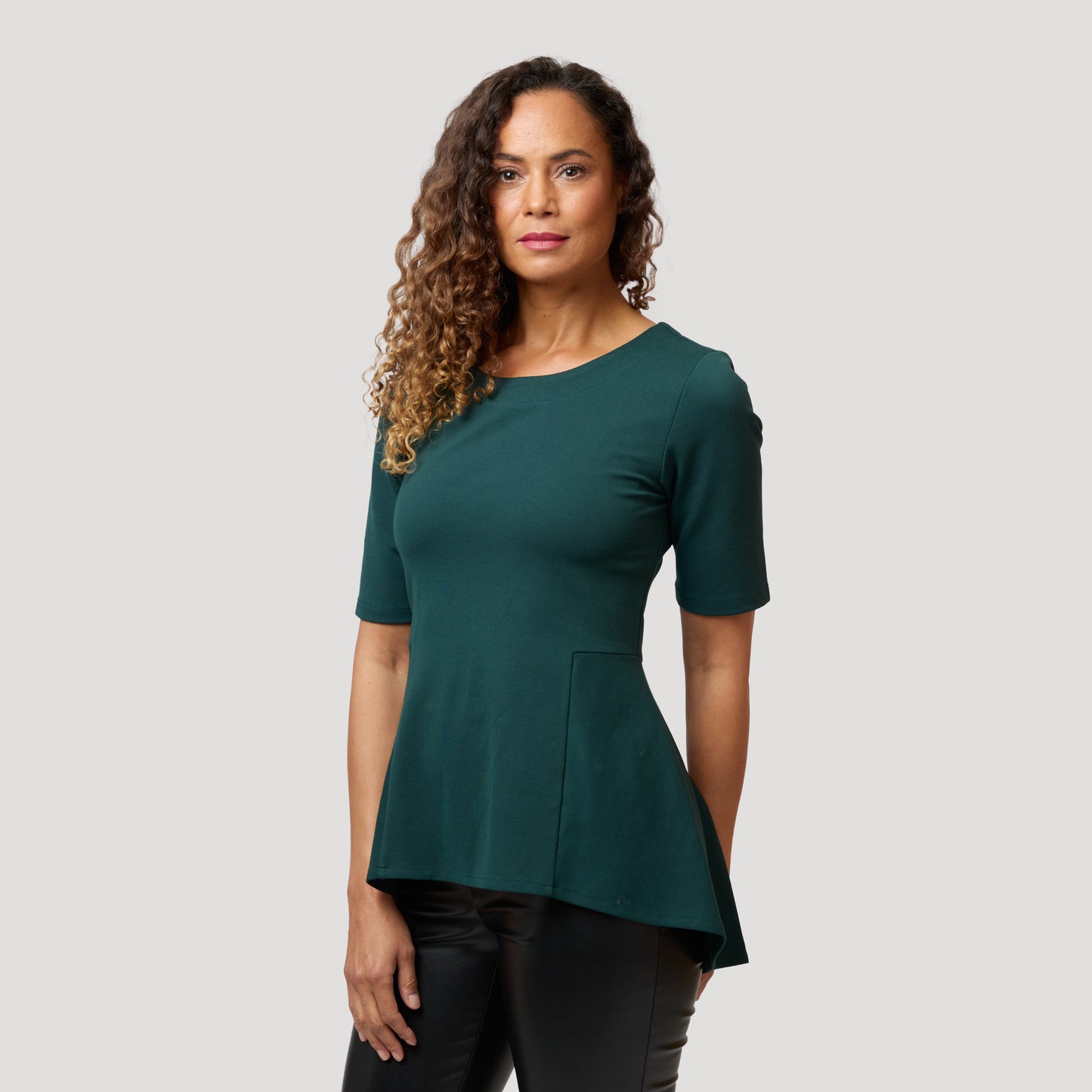 Jenna peplumtopp - Mörkgrön