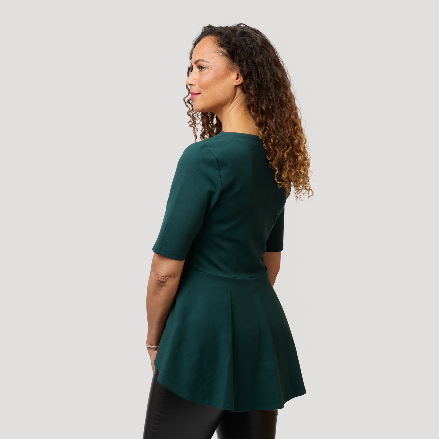 Jenna peplumtopp - Mörkgrön