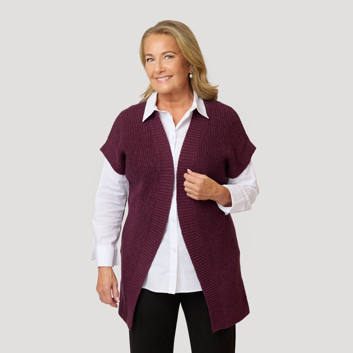 Layla cardigan - Plommon