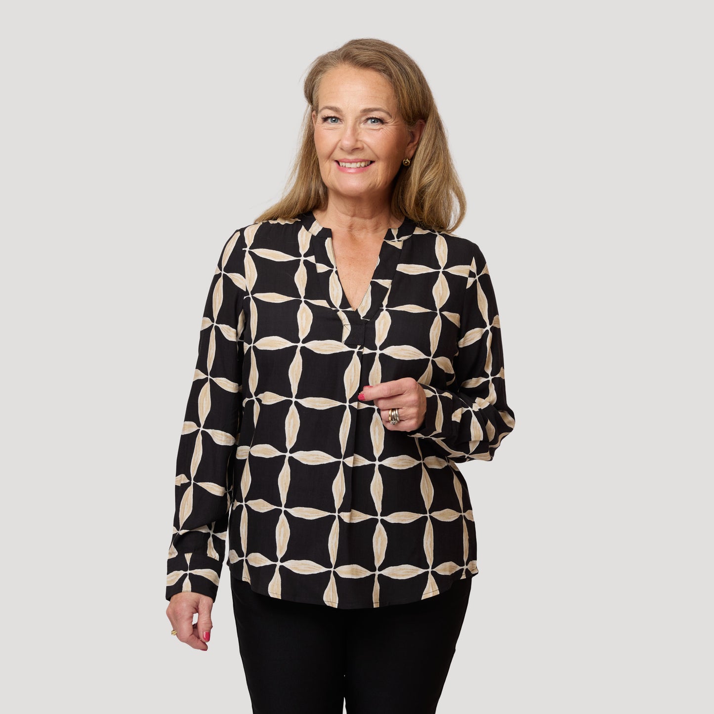 Lizette blus - Mönstrad