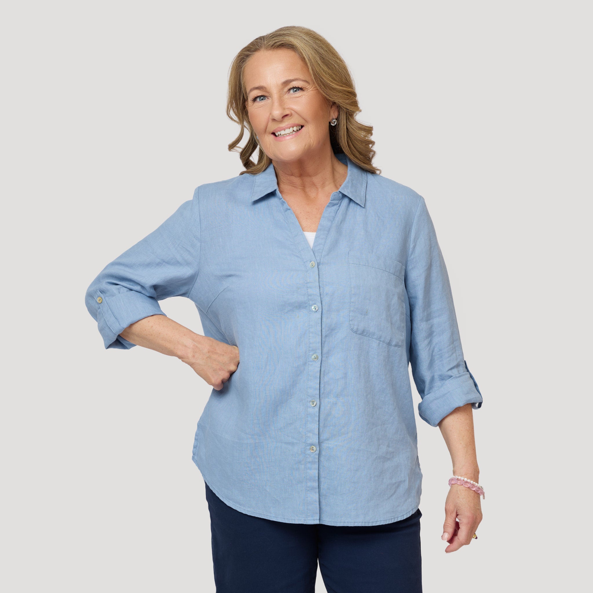 Louise linneskjorta - Blå