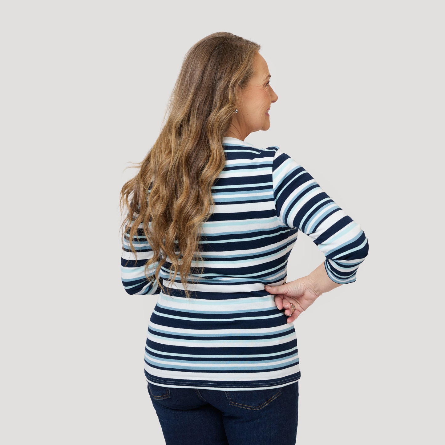 Rita topp - Turkos multirand