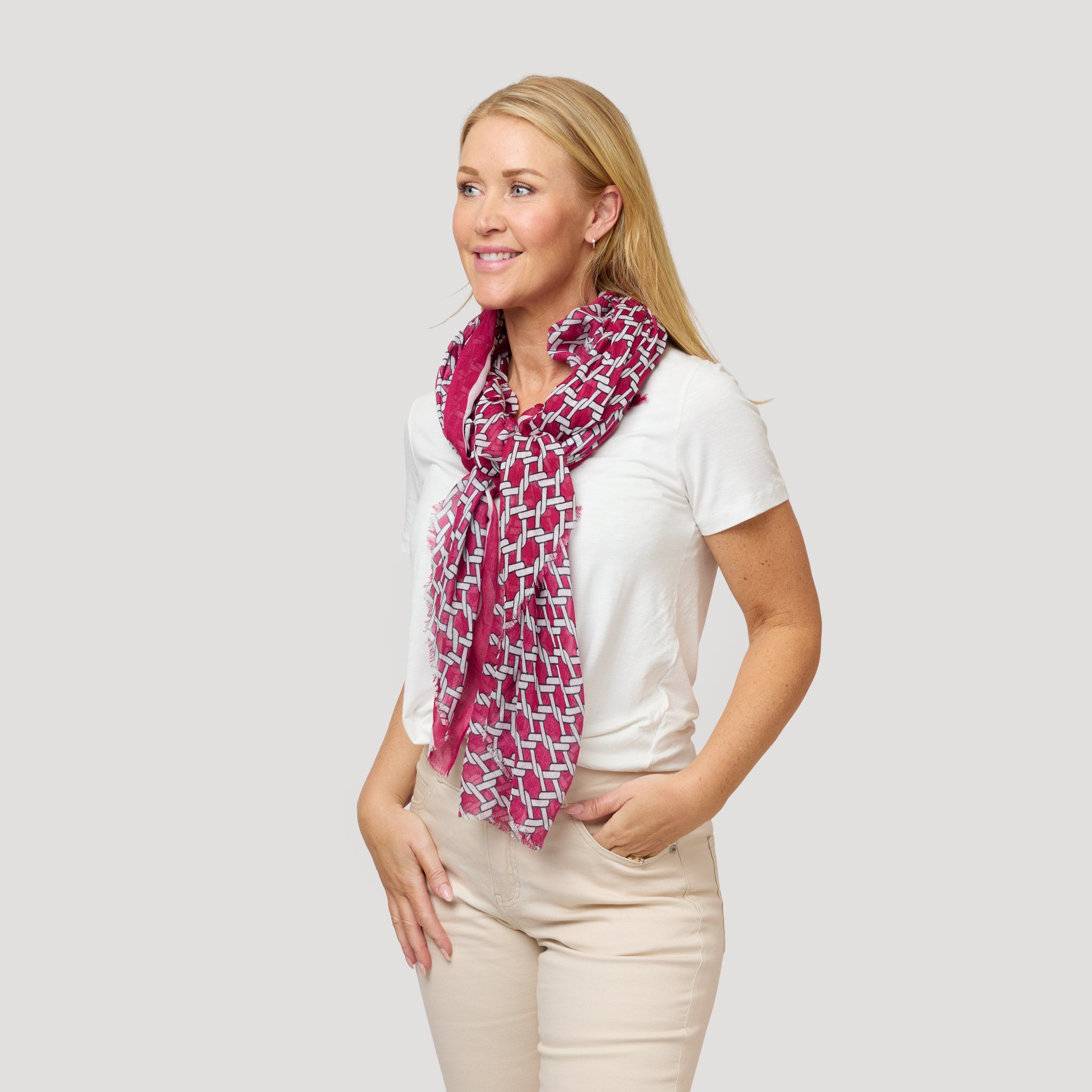 Sally scarf - Hallonröd