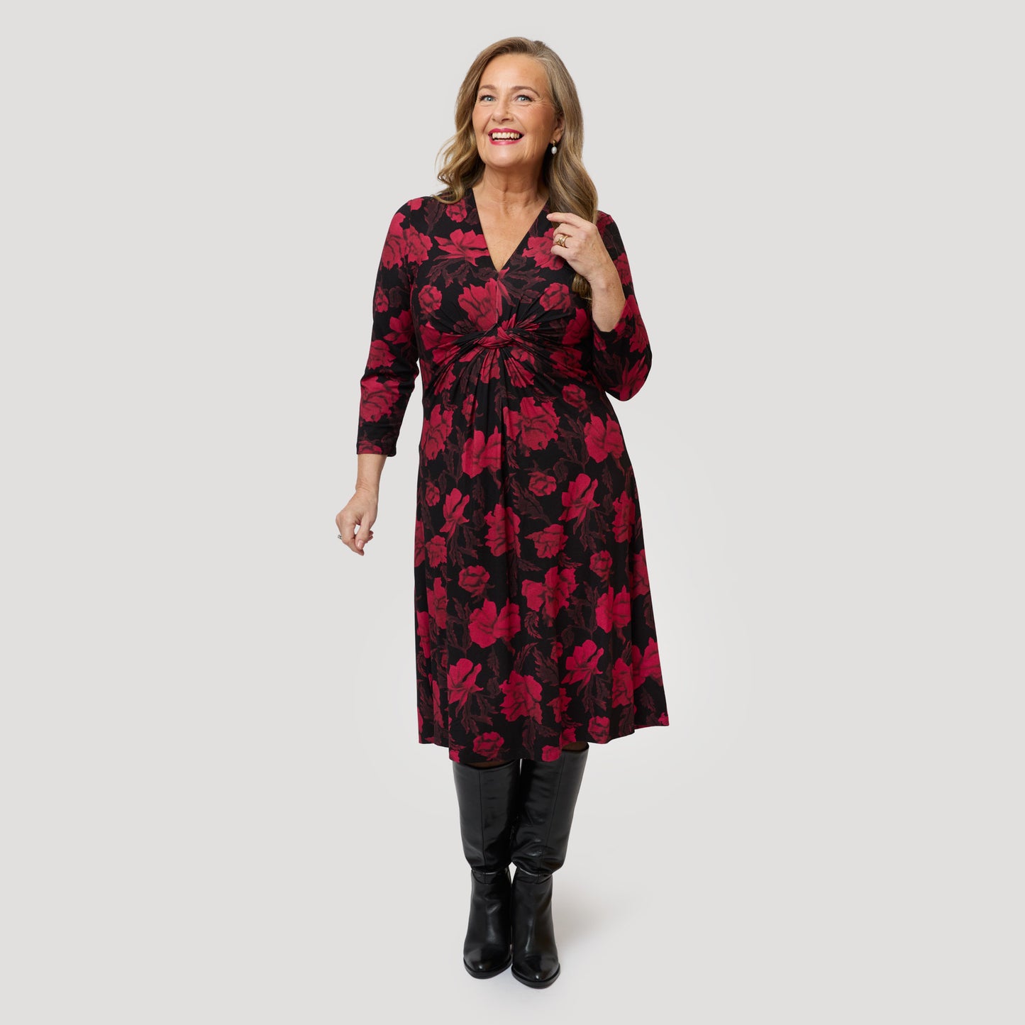 Sasha klänning - Svart blommig