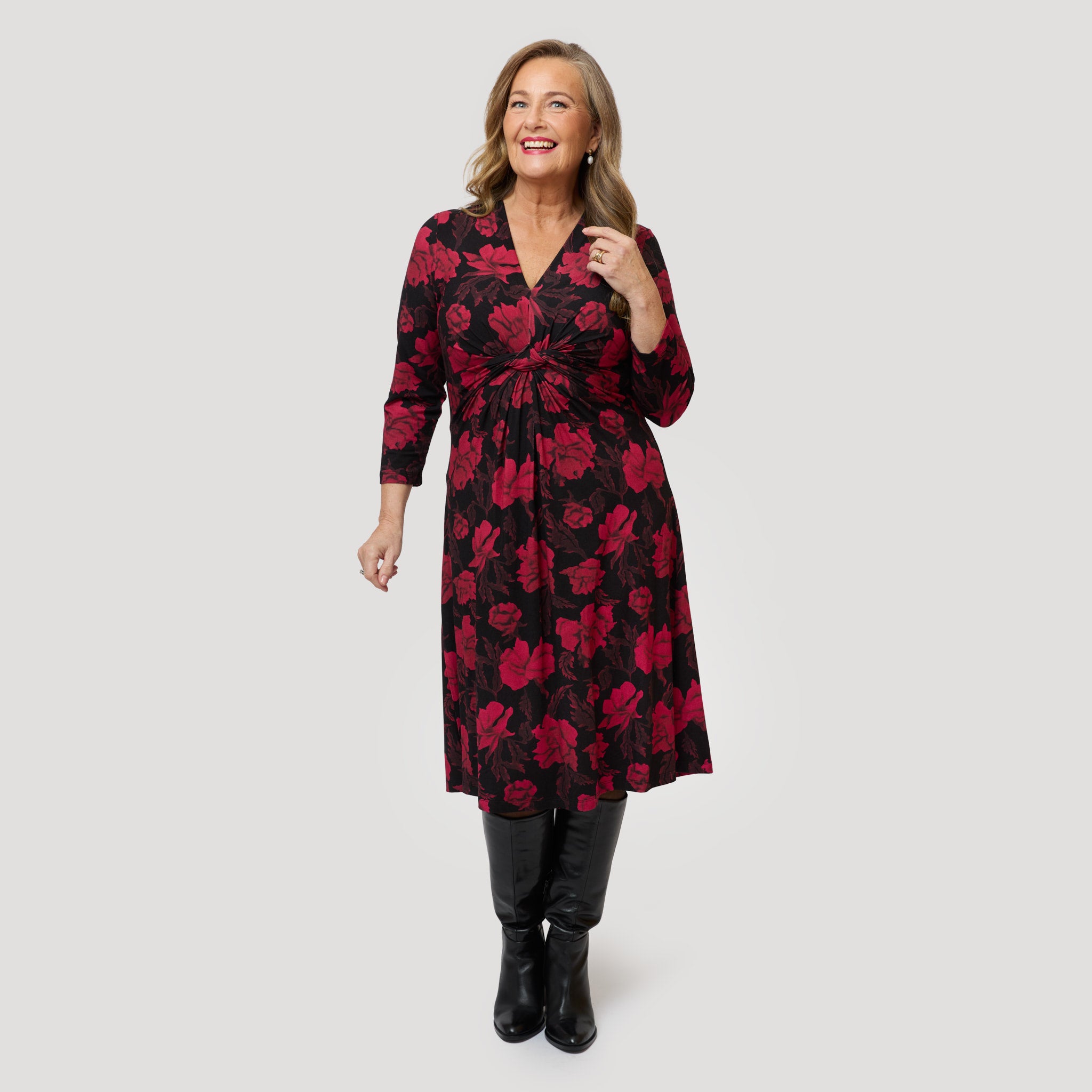 Sasha klänning - Svart blommig