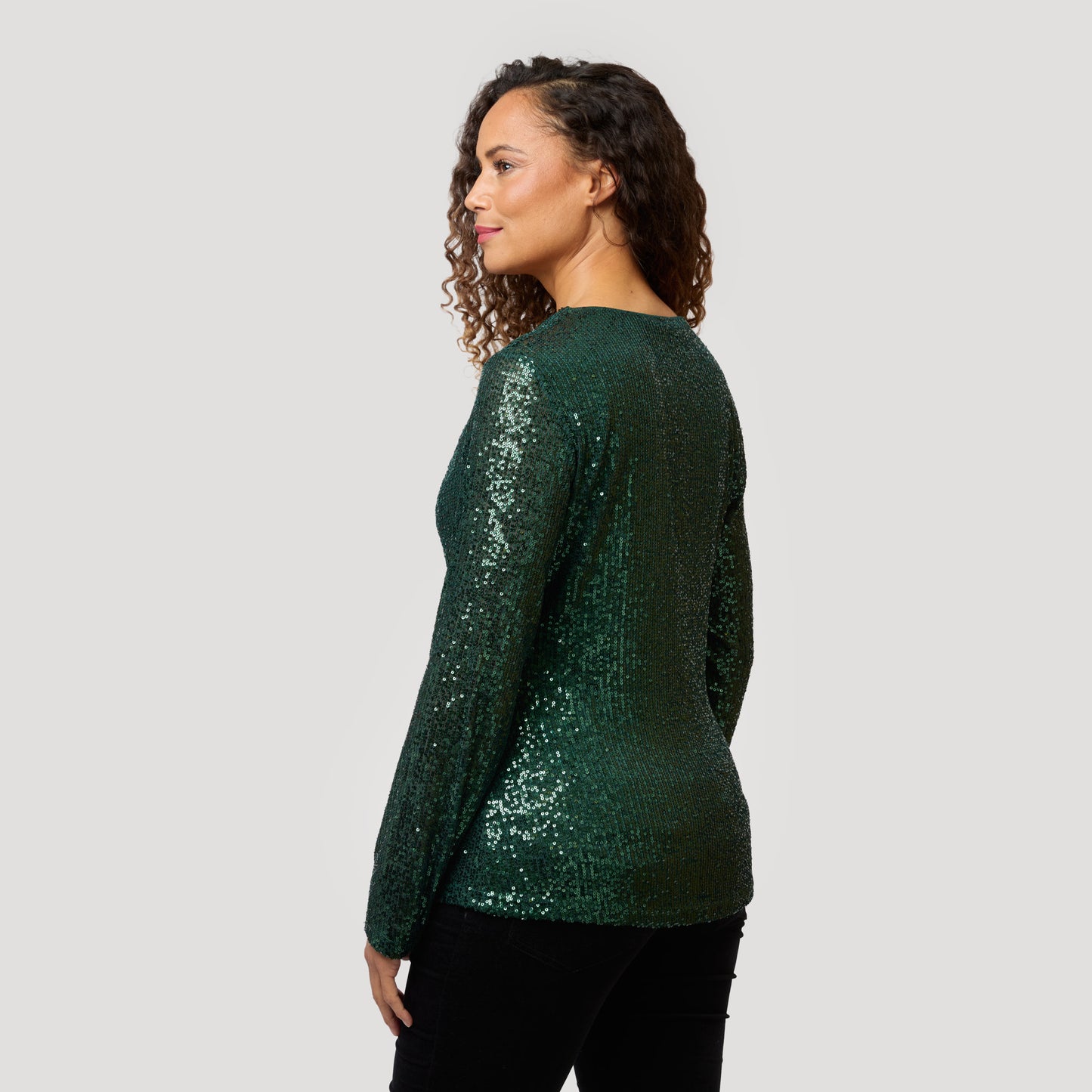 Pajuinen paljettitoppi - Tummanvihreä