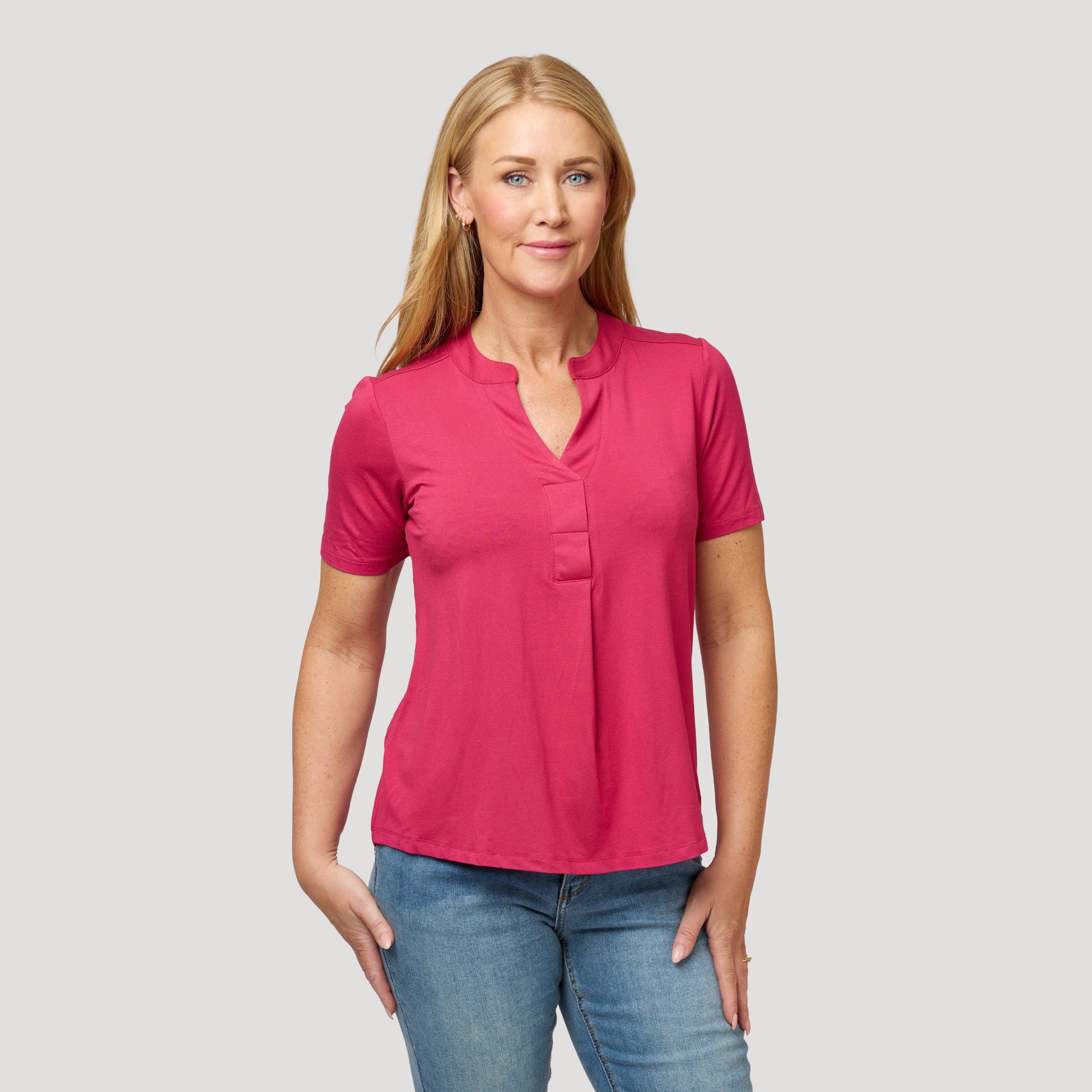 Ylva topp - Hallonröd