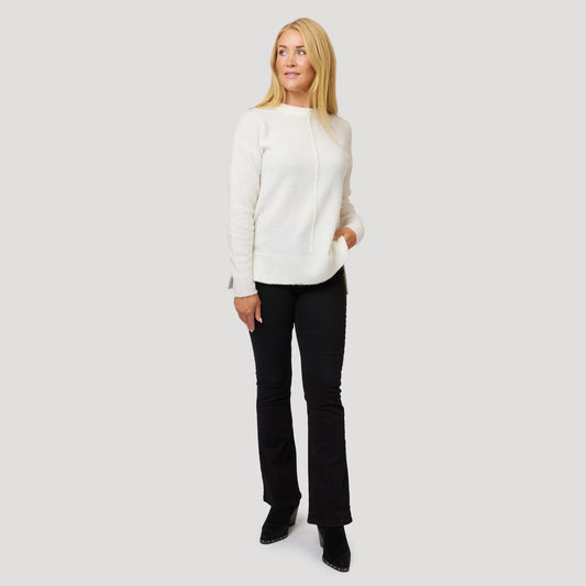 Vintervitt till svarta jeans
