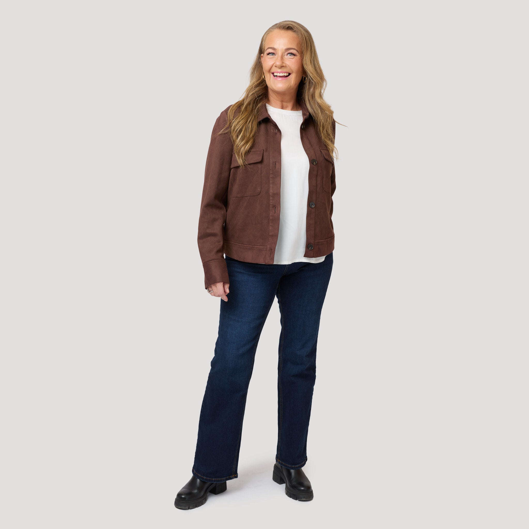 Brun mockajacka till jeans