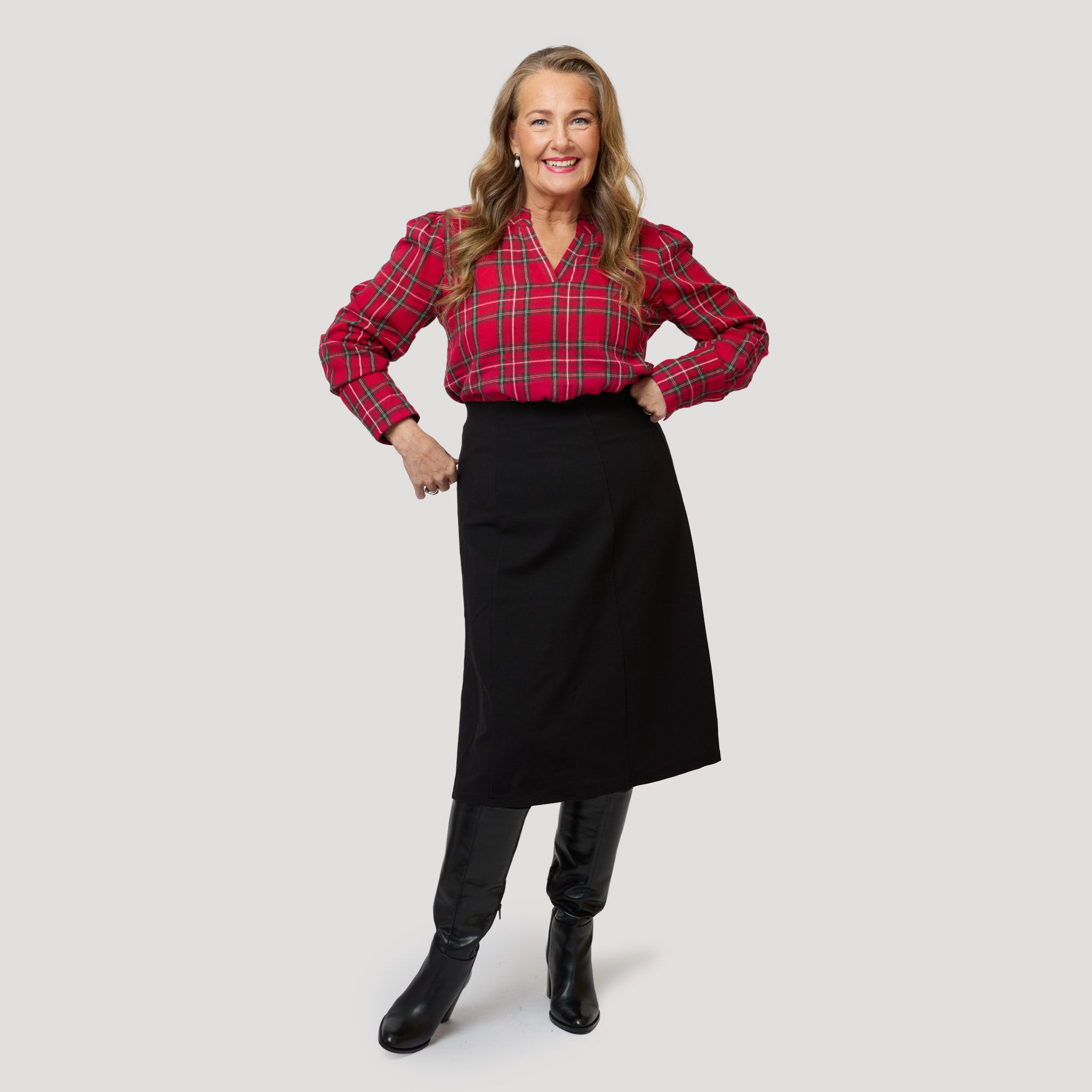 Julblus till svart trikåkjol