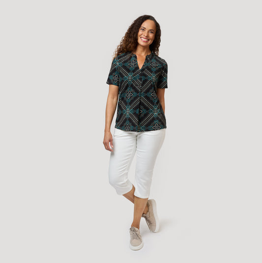 Ylva topp - Svart paisley