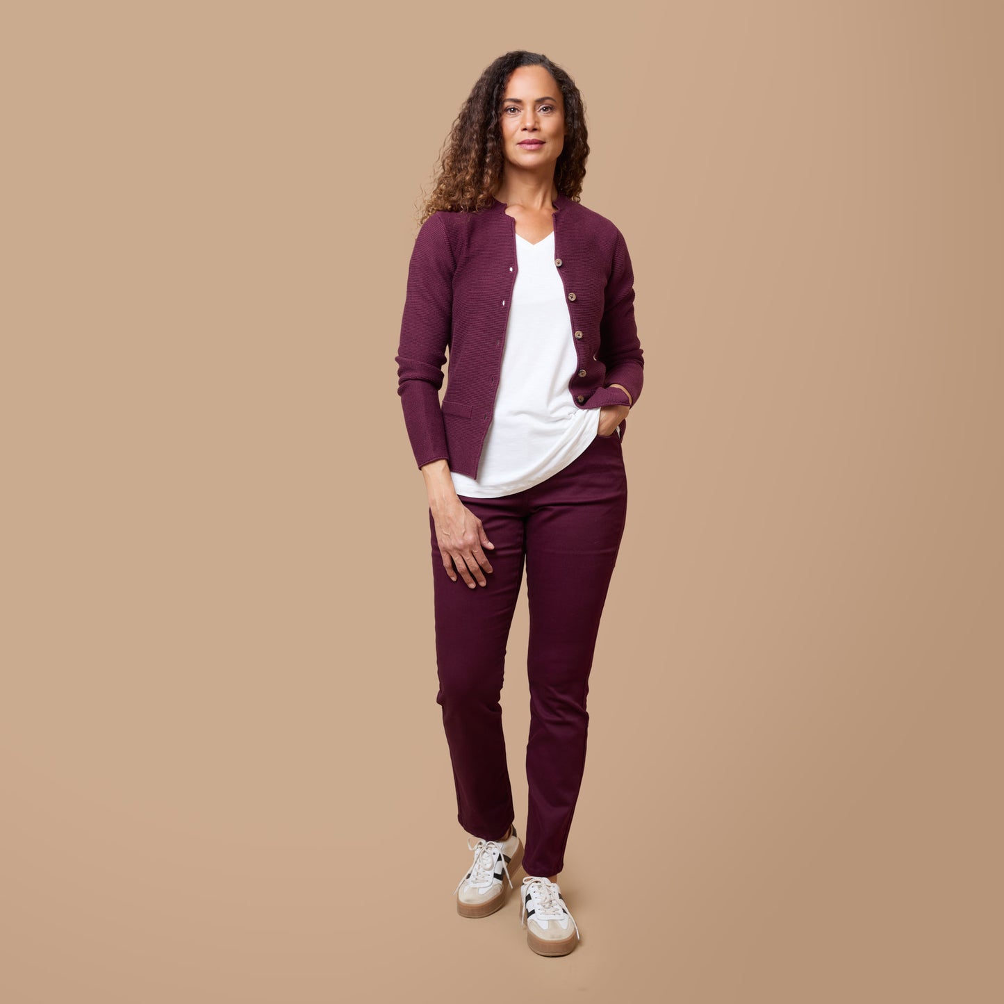 Francine cardigan - Plommon