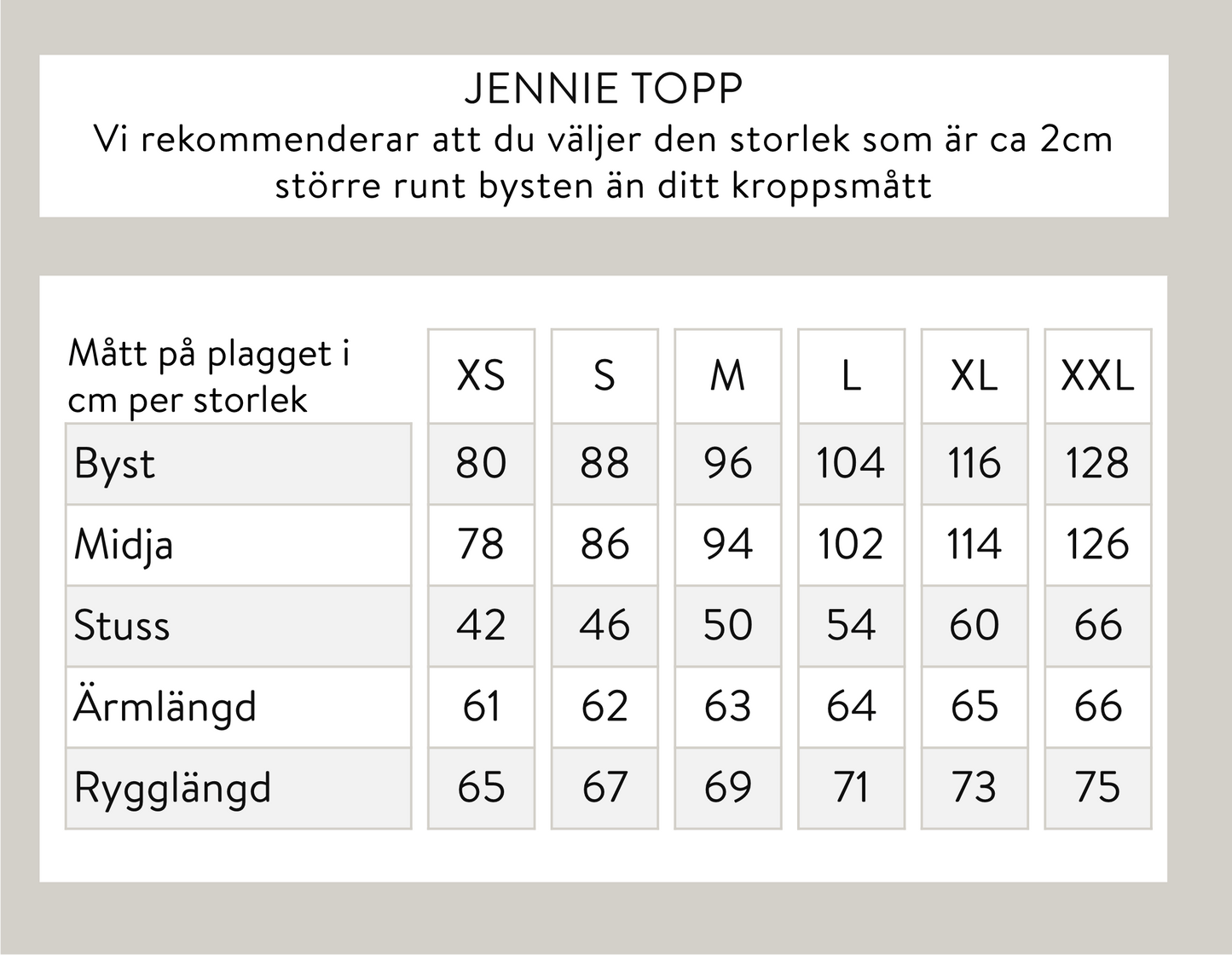 Jennie-toppi - luonnonvalkoinen