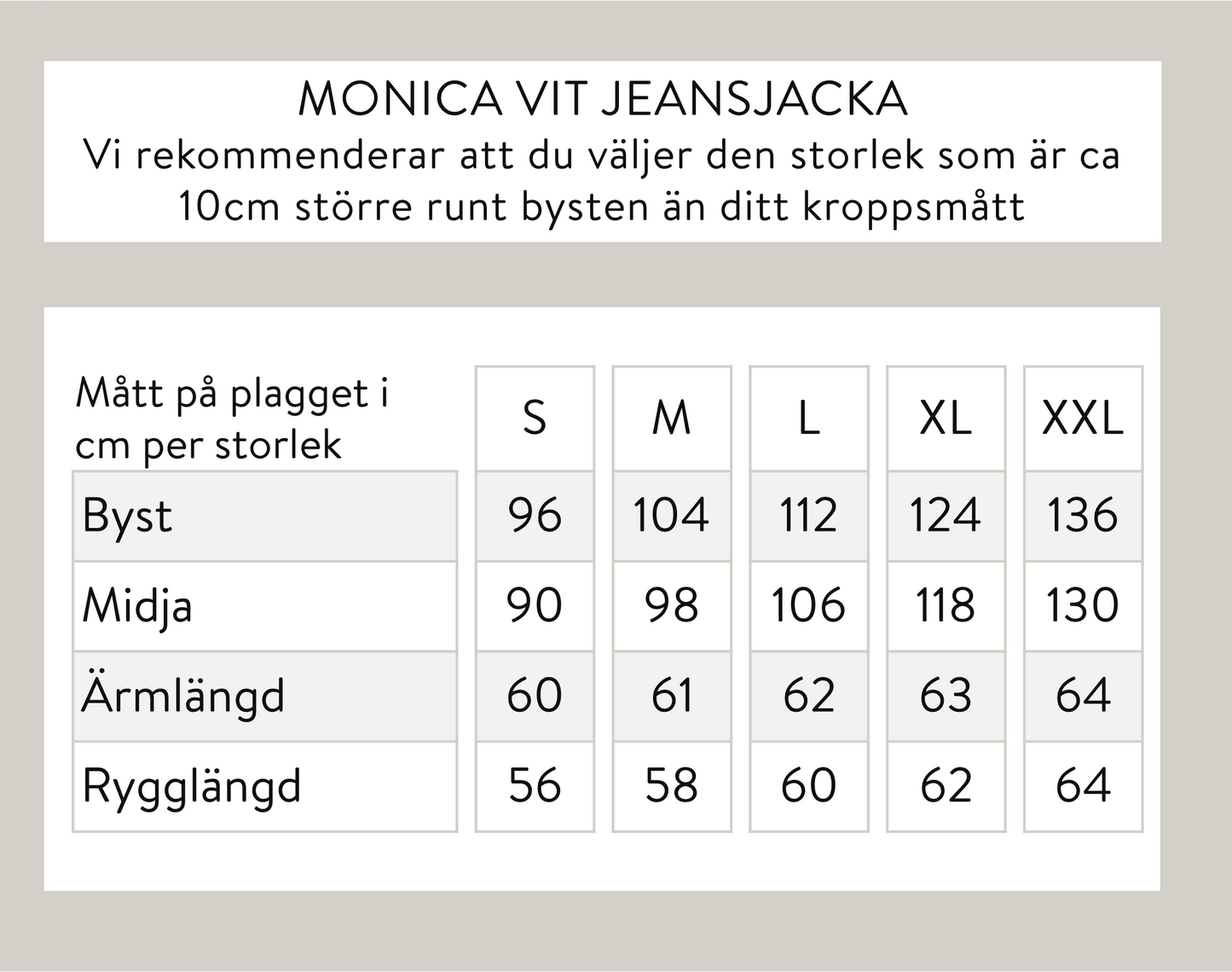 Monica jeansjacka - Vit