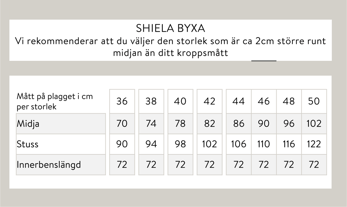 Shiela rak byxa - Beige