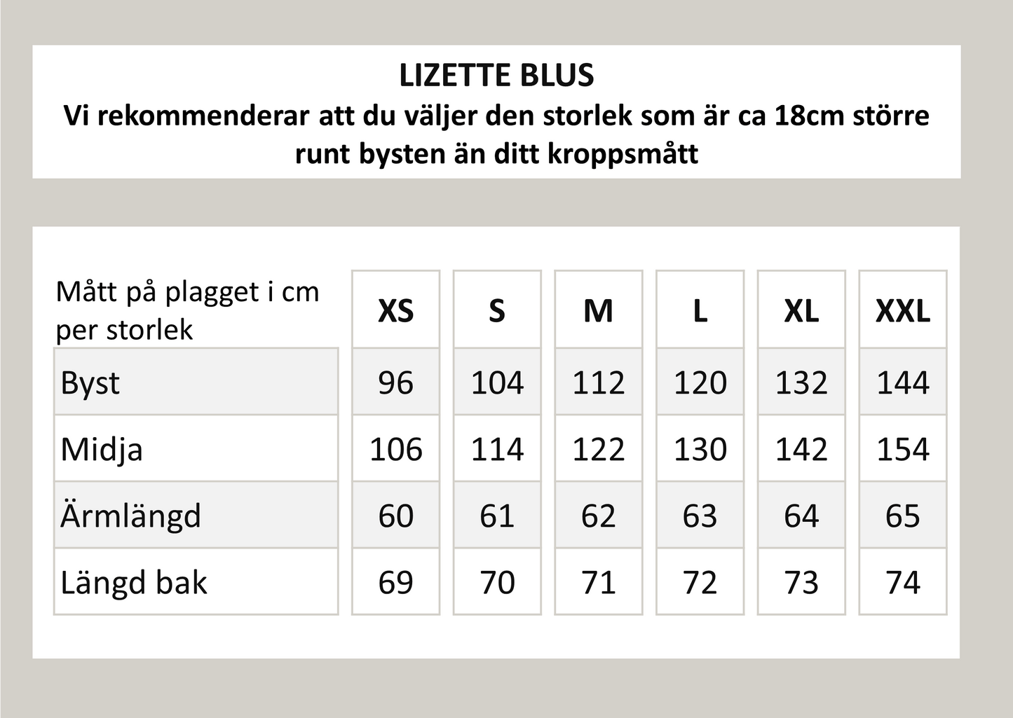 Lizette pusero - luonnonvalkoinen