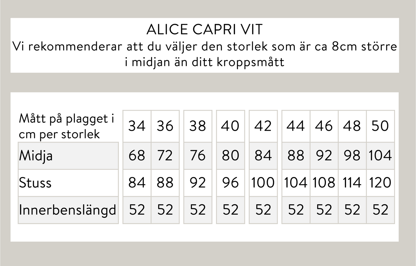 Alice capribyxor - Vit