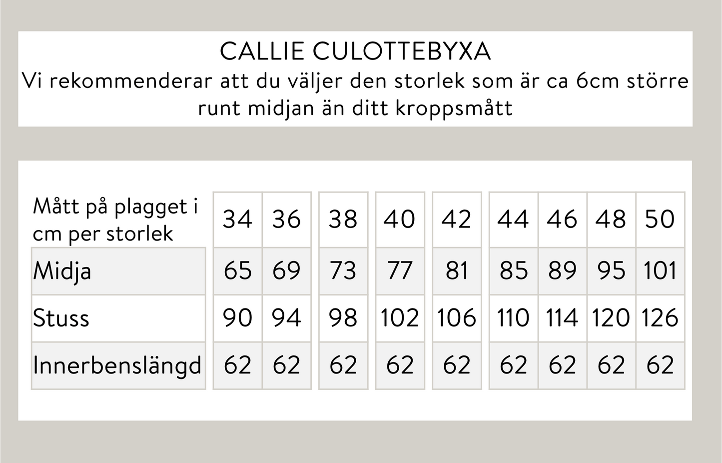 Callie culotte byxa - Svart