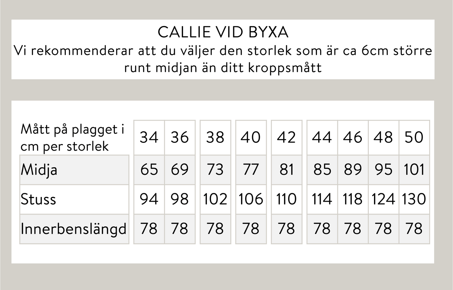 Callie vid byxa - Ljusbeige